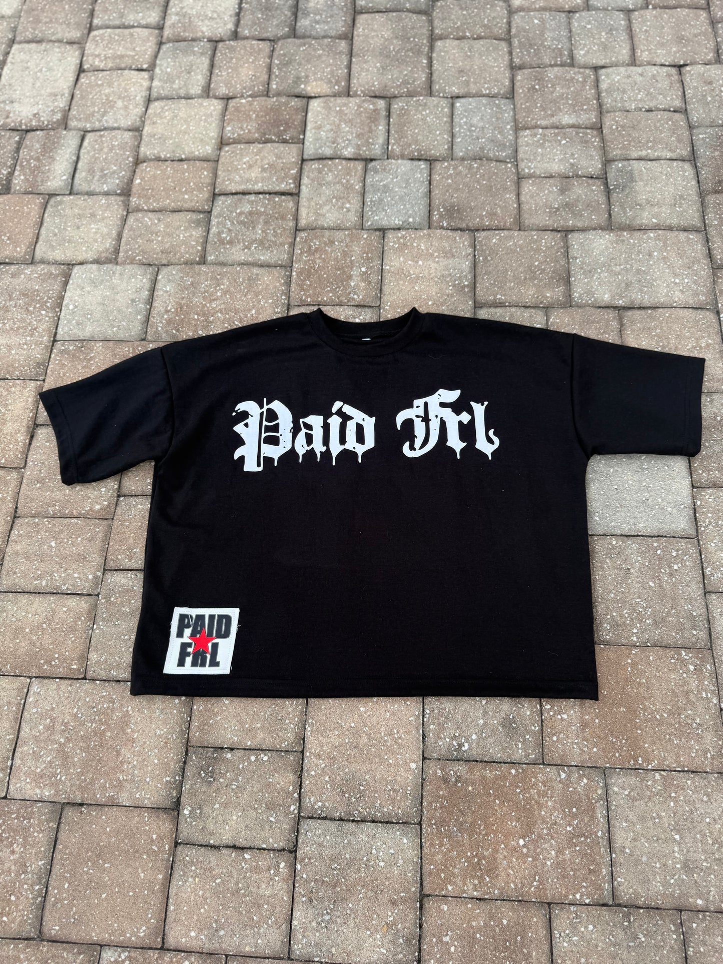 Cropped Boxy Patch Tee Black