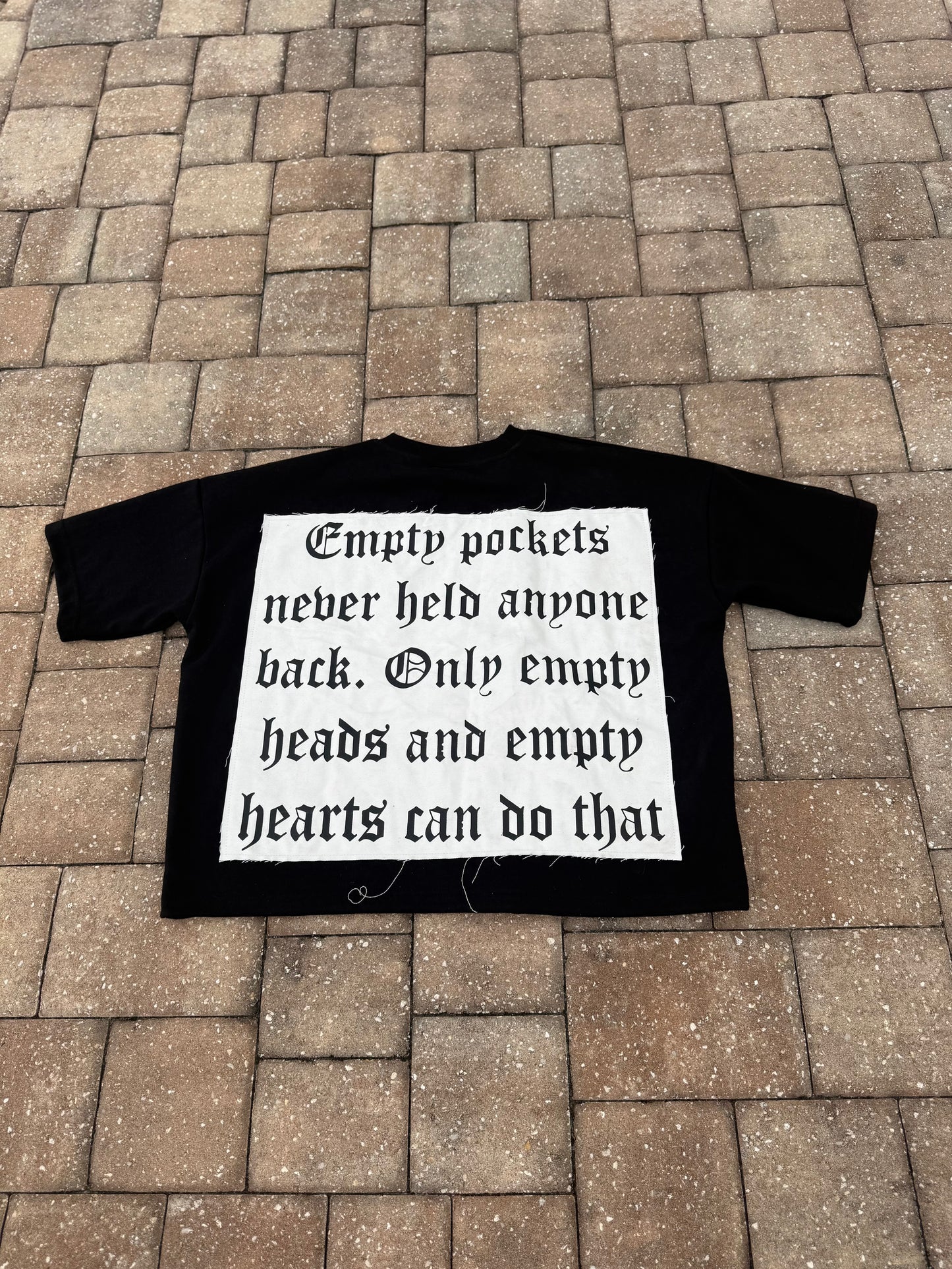 Cropped Boxy Patch Tee Black