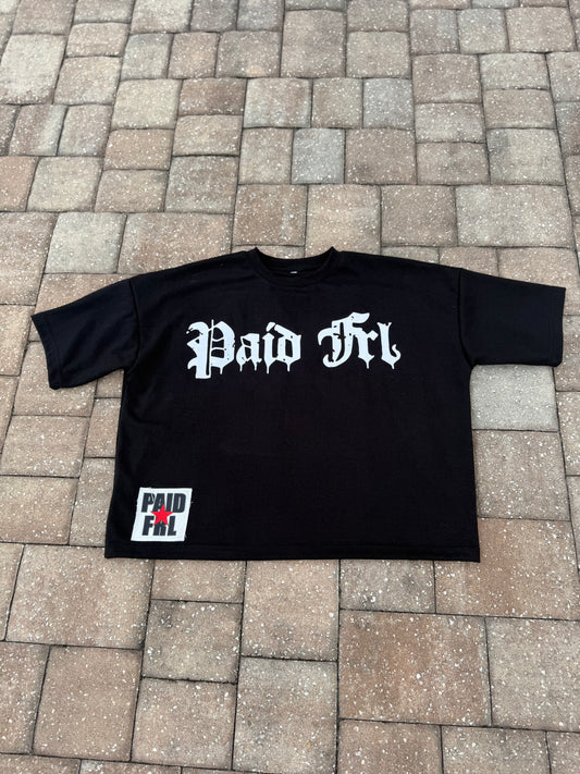 Cropped Boxy Patch Tee Black